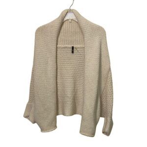 7 For All Mankind Alpaca Wool Blend Cream Knit Shrug Sweater Womens Size Medium